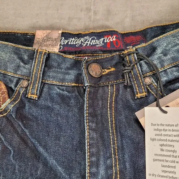 Heritage‎ America 76 Distillery Blue Jeans Whiskers Mens Size 30 x 32 NEW - Picture 5 of 10